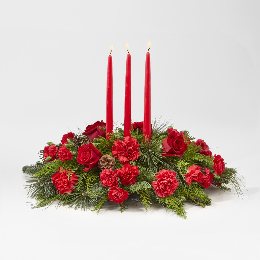 Lovely Rose and Evergreen Centerpiece – Indio Florist, Indio CA
