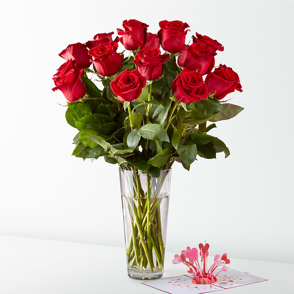 Long Stem Red Rose Bouquet & Lovepop® Pop-Up Card – Indio Florist, Indio CA