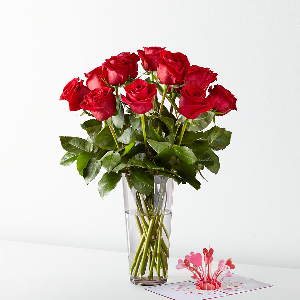 Long Stem Red Rose Bouquet & Lovepop® Pop-Up Card – Indio Florist, Indio CA