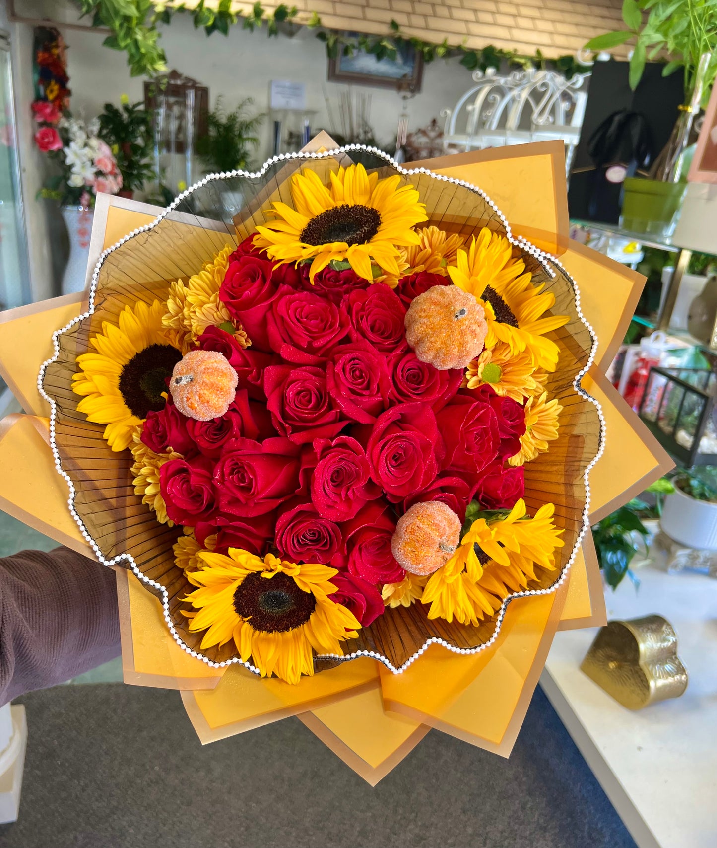 Pumpkin Sunshine Bloom Wrap – Indio Florist, Indio CA