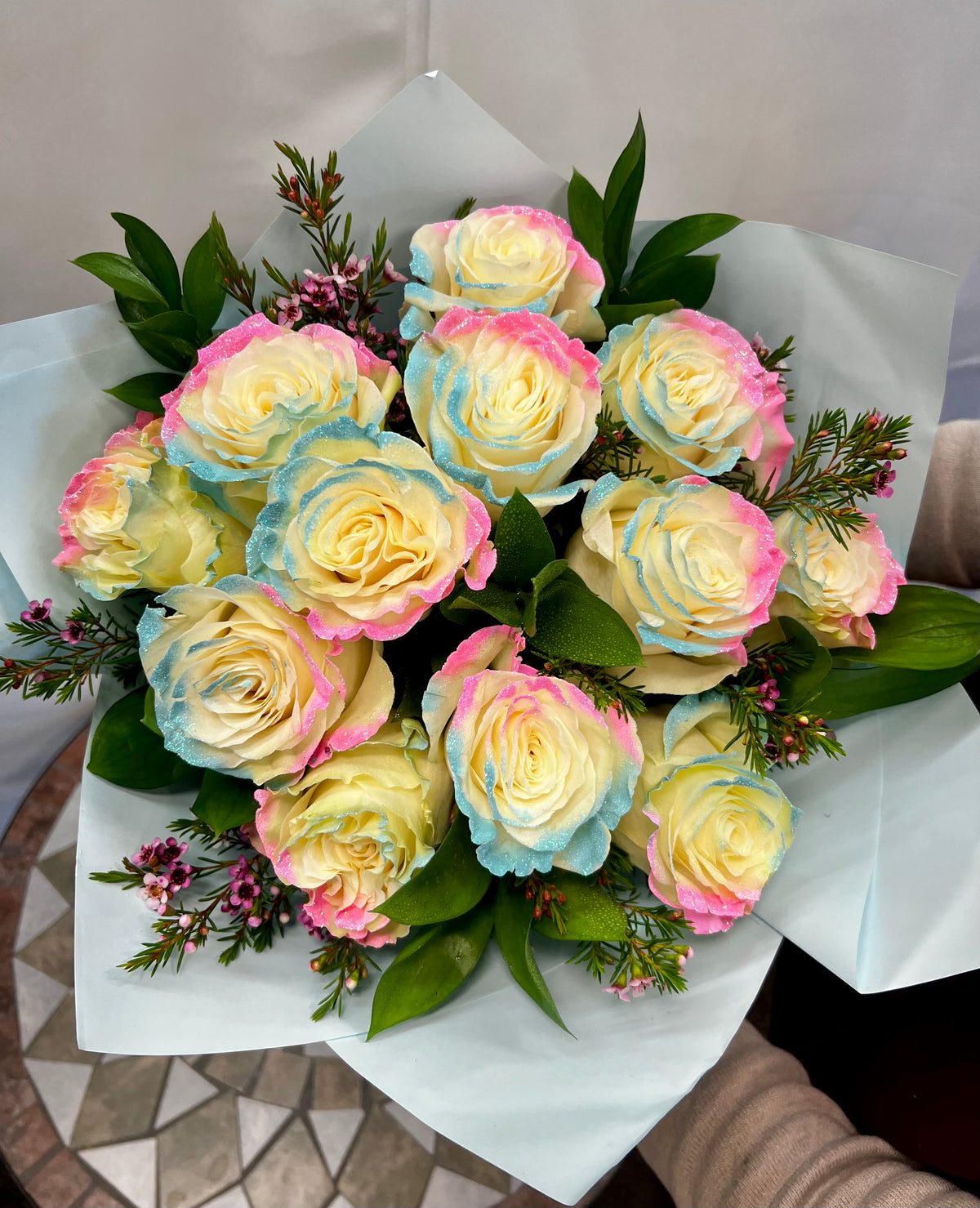 Gender Reveal Bloom Wrap – Indio Florist, Indio CA