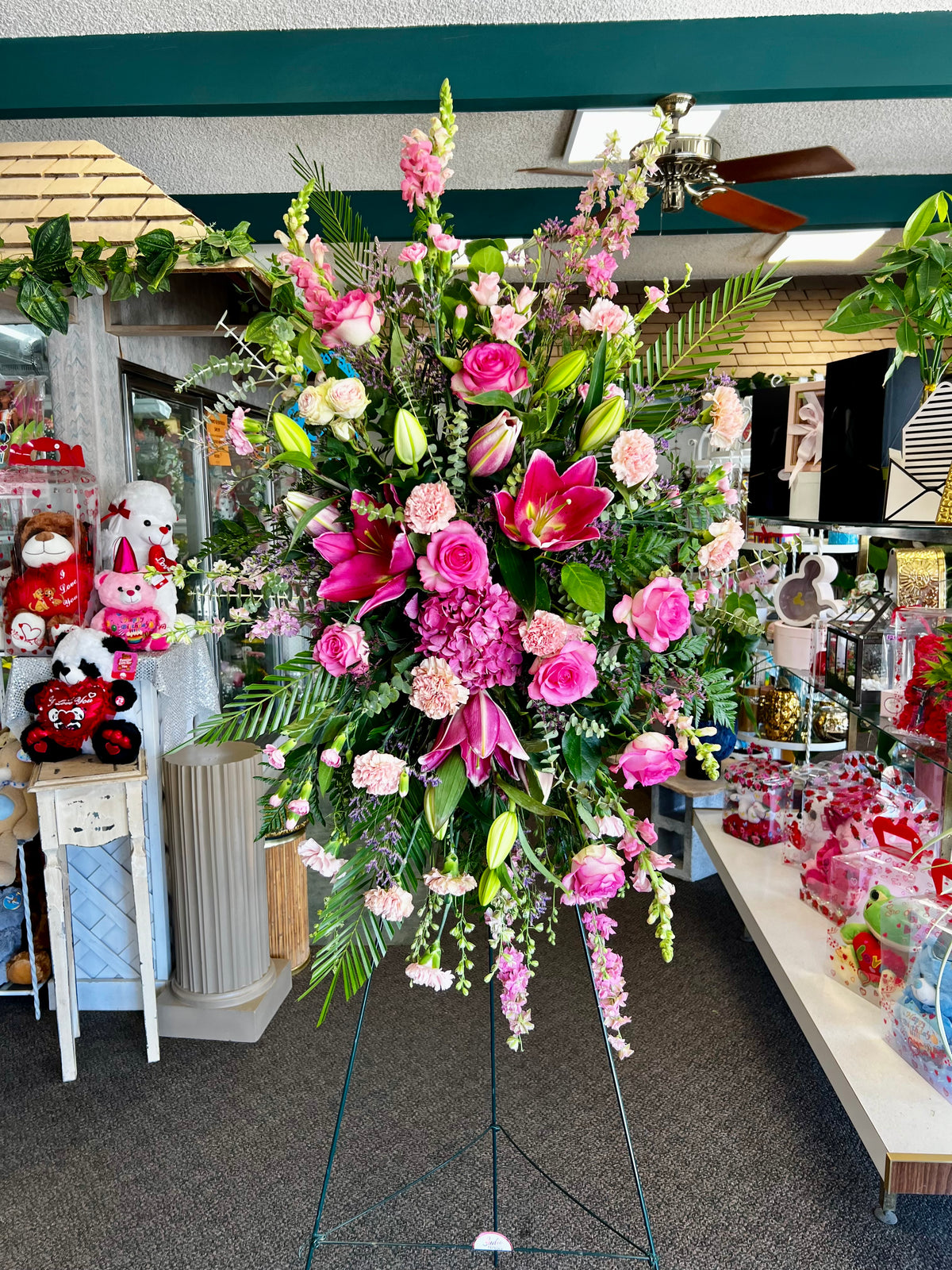 Pink Pearl Standing Spray – Indio Florist, Indio CA