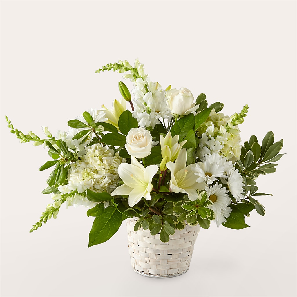 Ivory Elegance Floral Basket – Indio Florist, Indio CA