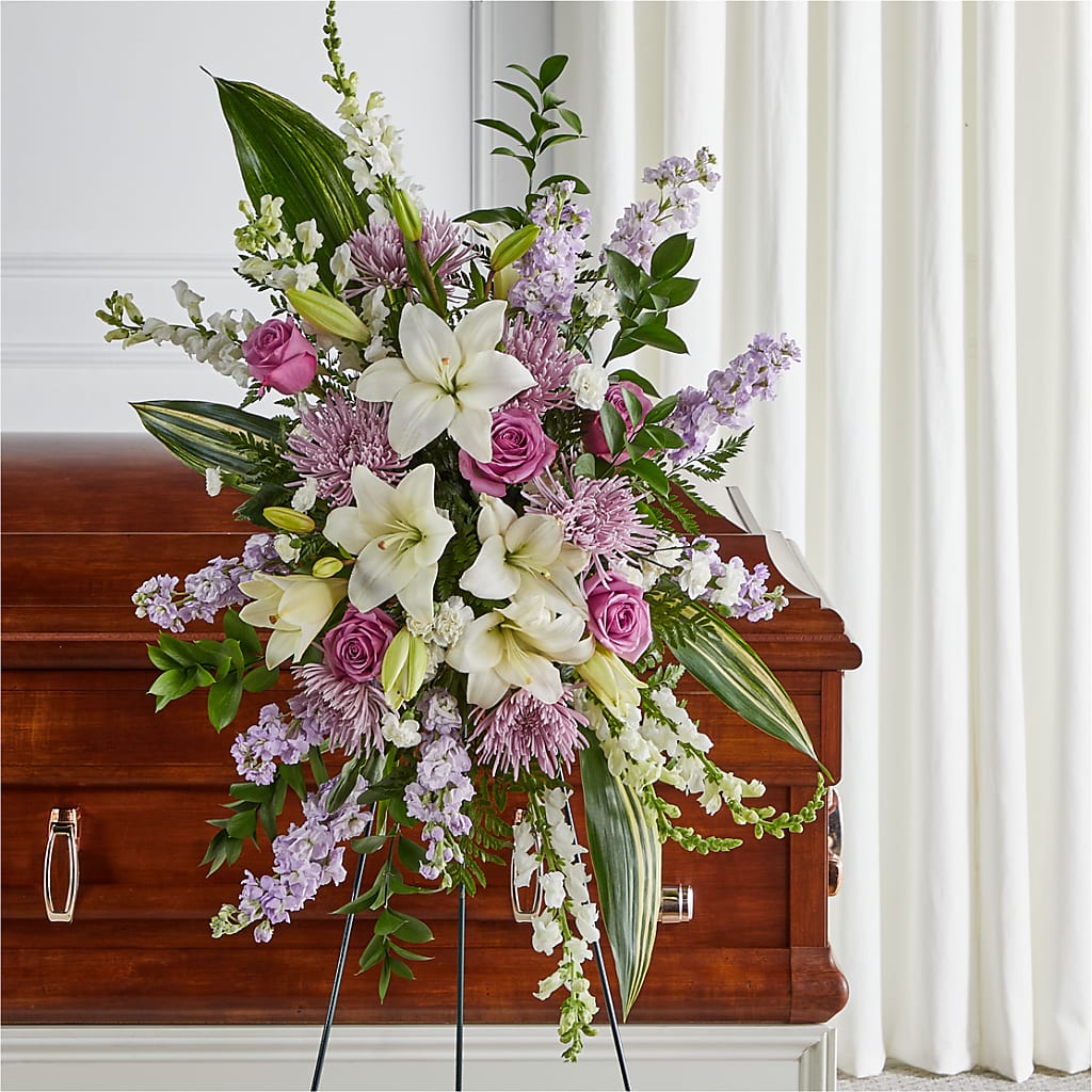 Grateful Hearts Standing Spray – Indio Florist, Indio CA