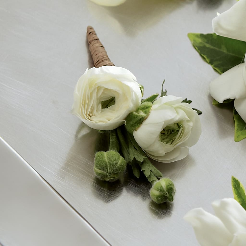 White Ranunculus Boutonniere – Indio Florist, Indio CA