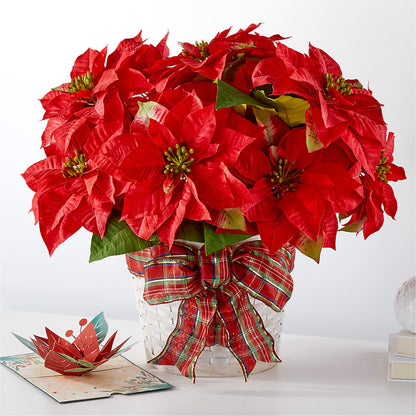 Happiest Holidays Poinsettia and Lovepop Card –  Indio Florist, Indio CA
