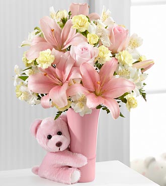 Baby Girl Big Hug Bouquet Set