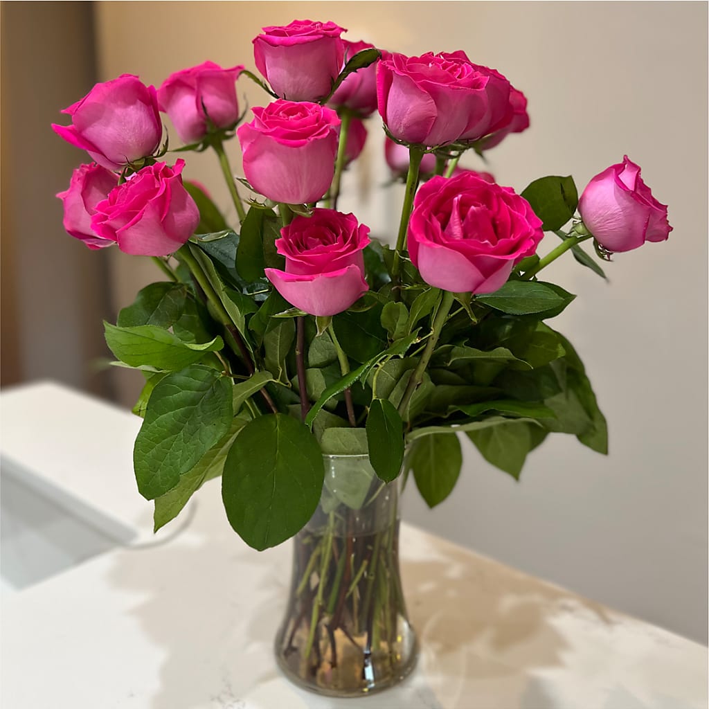 Long Stem Pink Rose Bouquet –  Indio Florist, Indio CA