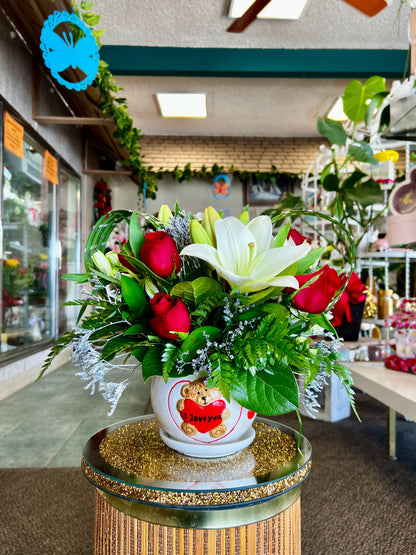 Rosy Bear Bouquet –  Indio Florist, Indio CA
