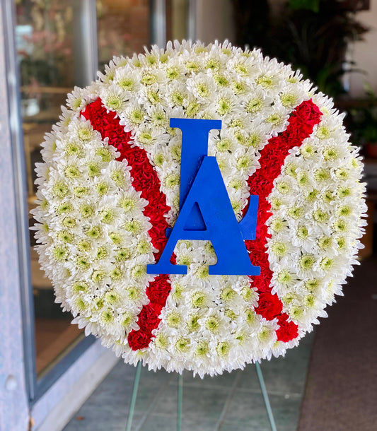 LA Dodger Baseball Wreath