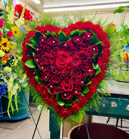 Pearled Heart Wreath  –  Indio Florist, Indio CA