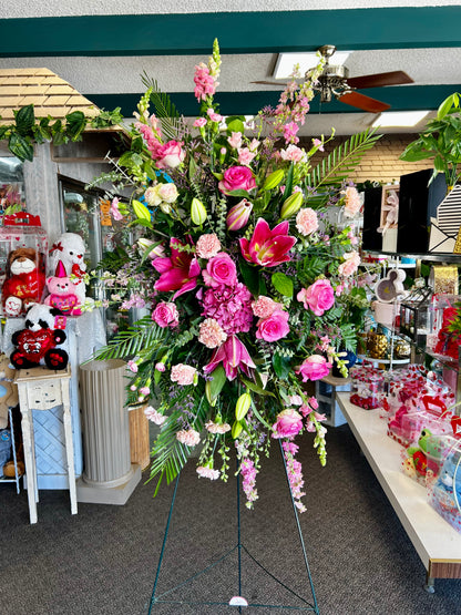 Pink Pearl Standing Spray  –  Indio Florist, Indio CA