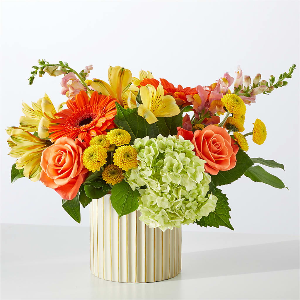 Autumn Sunshine Bouquet with Ivory Vase –  Indio Florist, Indio CA