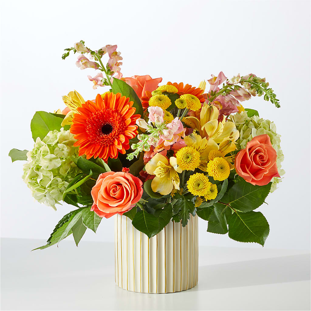 Autumn Sunshine Bouquet with Ivory Vase –  Indio Florist, Indio CA