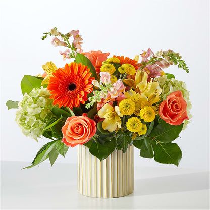 Autumn Sunshine Bouquet with Ivory Vase –  Indio Florist, Indio CA