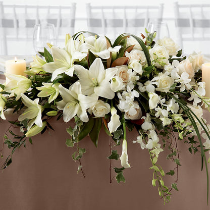 White Linen Arrangement –  Indio Florist, Indio CA