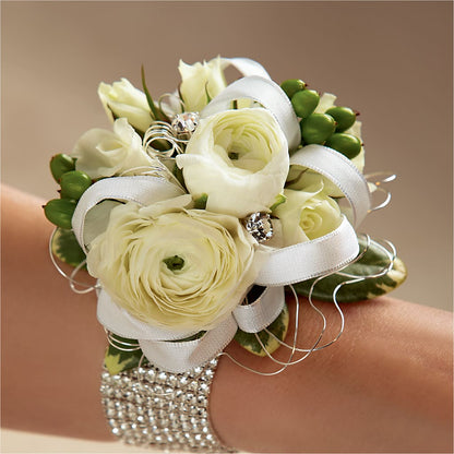 White Wedding Corsage –  Indio Florist, Indio CA